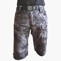 Outdoor-Shorts für Herren mit Multifunktionstaschen und Gürtel - Python-Tarnung