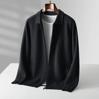 Quinton – Kaschmir Strickjacke Mit Reißverschluss - Schwarz