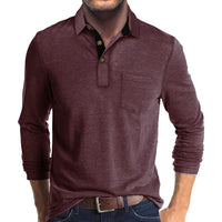 Jörg™ | Herren Langarmshirt in Unifarbe - Dunkelrot
