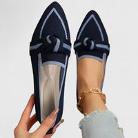 Petra | Damen Ballerinas Spitze Zehenpartie Flach – Spitze Ballerinas Elegant 2026 - Dunkelblau