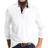 Jörg™ | Herren Langarmshirt in Unifarbe - Weiß