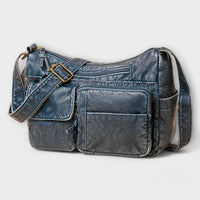 Fenda | Vintage-Ledertasche im klassischen Stil - Blau