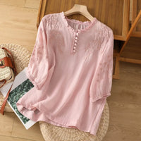 Aurora | Damen Blumenmuster Bluse Rüschenbesatz – Rüschen Blumenbluse Sommer 2026 - Rosa
