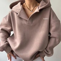 Damen Hoodie mit langen Ärmeln - Taupe