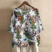 Lilly | Damen Laternenärmel Blumenmuster Bluse – Puffärmel Blumenbluse 2026 - Weiß Blumen
