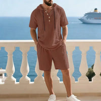Portofino Coast™ Set Aus Baumwoll-Leinen Mit Moderner Kapuzenshirt - Braun