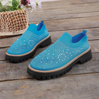 Urbaner Glanz™ Slip-On Sneaker mit Profilplateau - Blau