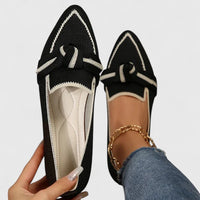 Petra | Damen Ballerinas Spitze Zehenpartie Flach – Spitze Ballerinas Elegant 2026 - Schwarz