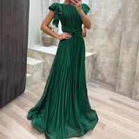 Rory | Damen Plissiertes Abendkleid – Plissee Abendkleid Elegant - Green
