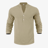 Stephan™ Hemd Aus Baumwoll-Leinen Mit Minimalistischem Design - Khaki
