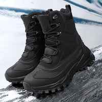 Herren High-Top-Schneestiefel mit Schnürung - Schwarz