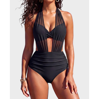 Sabine | 2-in-1 Bikini mit hoher Taille - Schwarz