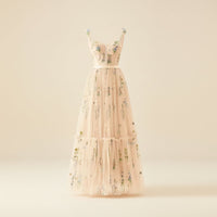 Damen Sommerkleid Maxi Festliches - Hautfarbe