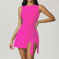 Damen Sommerkleid Bodycon Tailliert Figurbetontes Maxikleid Abend - Rosenrosa