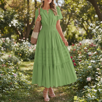 Sommerkleid Damen Maxi Casual Langes Kleid Sommer - Grün