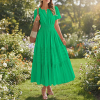 Sommerkleid Damen Maxi Casual Langes Kleid Sommer - Hellgrün