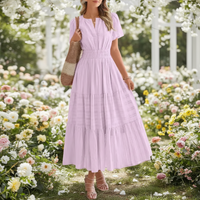 Sommerkleid Damen Maxi Casual Langes Kleid Sommer - Hellrosa