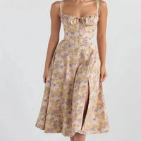 Damen Sommerkleid Lang Elegantes Bequemes Kleid Sommer - Weiße Rose