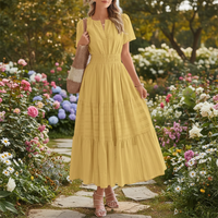 Sommerkleid Damen Maxi Casual Langes Kleid Sommer - Gelb