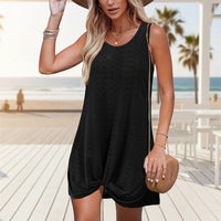 Damen Sommerkleid Kurzen Trägern Bequemes Freizeitkleid - Schwarz
