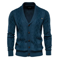 Waldemar | Herren-Cardigan mit Knopfleiste - Blau