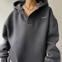Damen Hoodie mit langen Ärmeln - Dunkelgrau