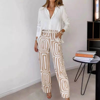 Marlene | Stilvolles Damen Set aus Bluse & Hose - Khaki