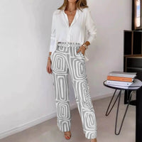Marlene | Stilvolles Damen Set aus Bluse & Hose - Grau