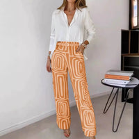 Marlene | Stilvolles Damen Set aus Bluse & Hose - Orange