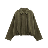 Mia | Elegante Wildleder Bomberjacke Damen für City-Looks - Militärgrün