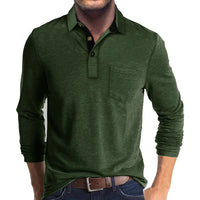 Jörg™ | Herren Langarmshirt in Unifarbe - Dunkelgrün