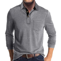 Jörg™ | Herren Langarmshirt in Unifarbe - Hellgrau