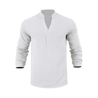 Orvian™ Hemd aus Premium-Leinen mit Minimalistischem Henley-Kragen - Weiß