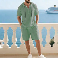 Portofino Coast™ Set Aus Baumwoll-Leinen Mit Moderner Kapuzenshirt - Grün