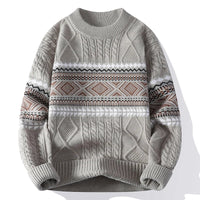 Clara | Herren-Strickpullover nordisch & stylisch - Kaki