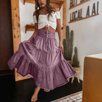 Belle Prairie™ Jeansrock Mit Fließenden Stufenlagen Im Used-Look - Lila