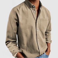 Herren Langarm Bluse - Beige