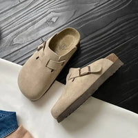 Maximilian | Herren Orthopädische Leder-Slip-on-Pantoletten - Beige