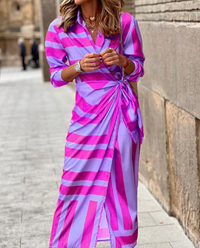 Elvina - Bedrucktes Wickelkleid - Flieder