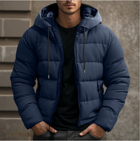 Anthony | Herren Comfort Kapuze Steppjacke - Blau