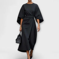 Paula | Exklusives Bauchbedeckendes Kleid - Schwarz