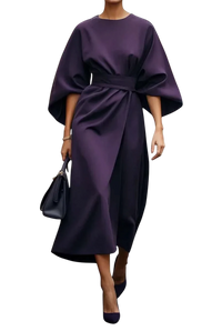 Louise | Damen Laternenärmel Kleid – Romantisches Laternenärmel Kleid - Violet