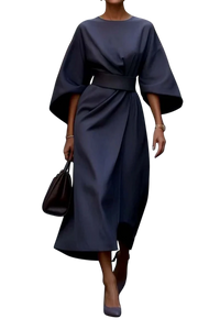 Louise | Damen Laternenärmel Kleid – Romantisches Laternenärmel Kleid - Blau