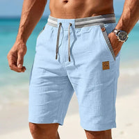 Herren Shorts mit Kordelzug und Taschen - Hellblau