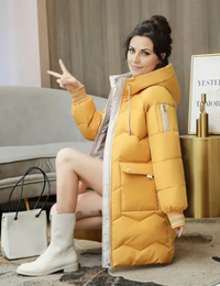Damen Parka mit warmem Innenfutter - Gelb