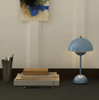 Tischlampe Metall Retro Skandi Design - Hellblau