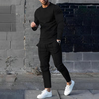 RAFAEL – Leichtes Set aus Pullover und Hose für Herren - Schwarz