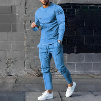 RAFAEL – Leichtes Set aus Pullover und Hose für Herren - Blau
