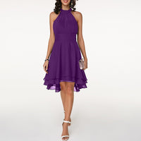 Nicoletta | Damen Sommer Neckholder Midikleid - Lila