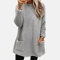 Johanna | Eleganter Damen Pullover in Midilänge - Hellgrau